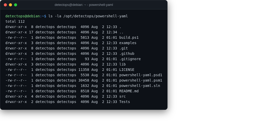powershell-yaml screenshot