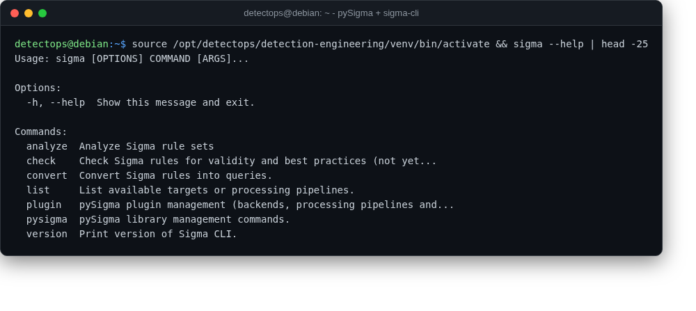 pySigma + sigma-cli screenshot