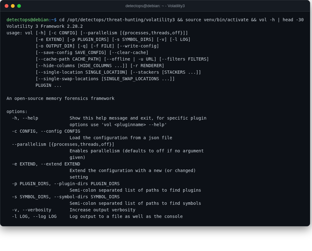 Volatility3 screenshot