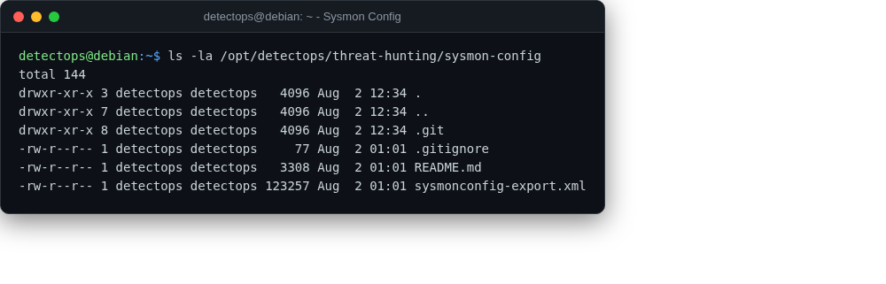 Sysmon config screenshot