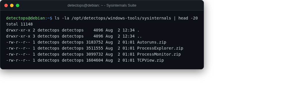 Sysinternals suite screenshot