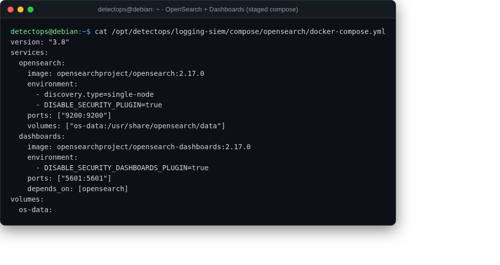 OpenSearch + Dashboards screenshot