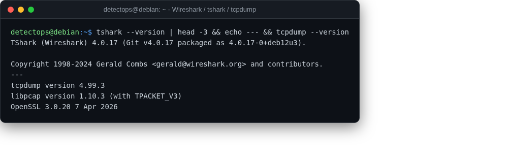 Wireshark / tshark / tcpdump screenshot