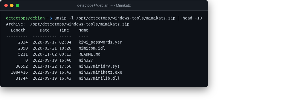 Mimikatz screenshot
