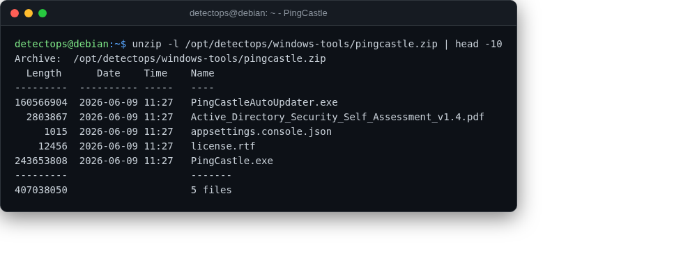 PingCastle screenshot