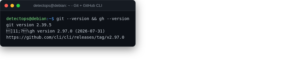 Git + GitHub CLI screenshot