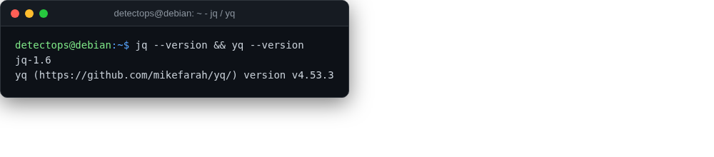 jq / yq screenshot