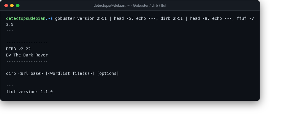 Gobuster / dirb / ffuf screenshot