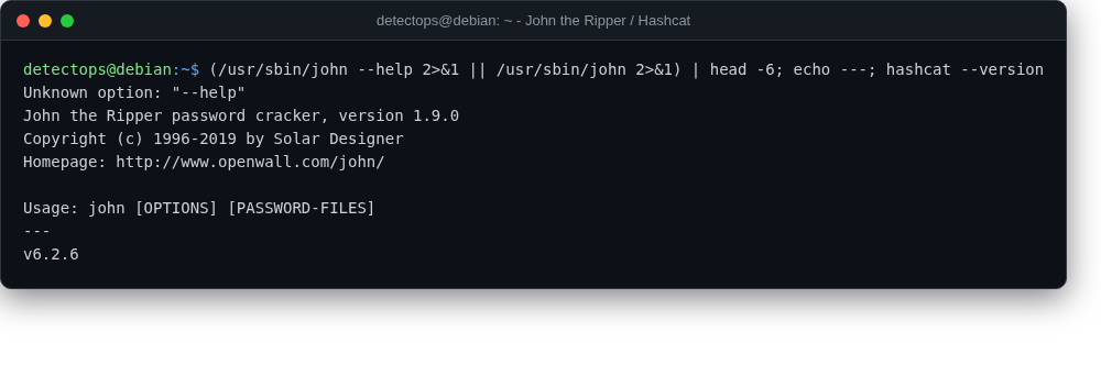 John the Ripper / Hashcat screenshot
